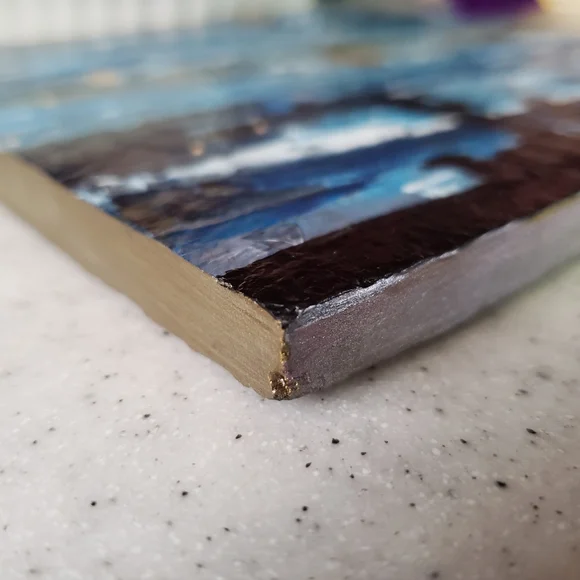 'Birth' Acrylic Painting on Tile - Picture 4 of 4